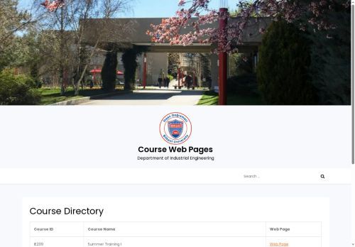 Course Web Pages – Department of Industrial Engineering