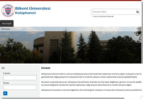 İntranet — Bilkent University Library Intranet