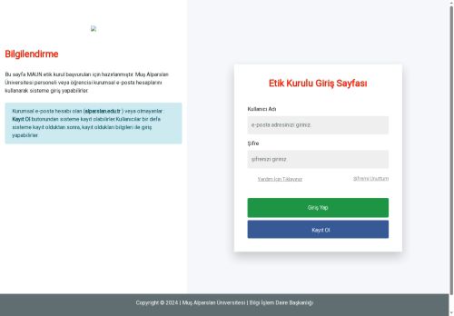 Etik Komisyonu - Muş Alparslan Üniversitesi Etik Kurulu