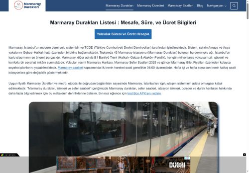 Marmaray Durakları 2025|Sefer Saatleri, Güzergah ve Ücretler