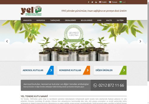 Aerosol kutular, konserve kutular ve teneke ambalajlar - Yel Teneke