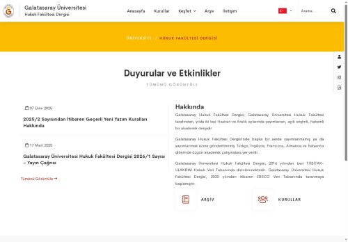 Anasayfa | Hukuk Fakültesi Dergisi