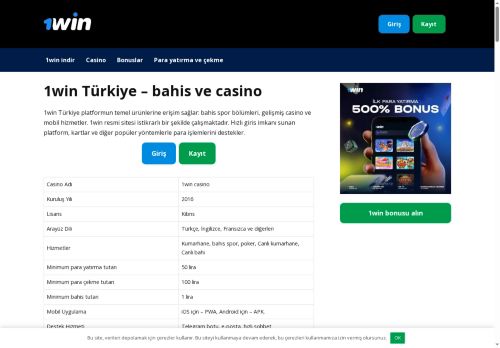 1win Giriş Türkiye | 1win Casino ve Bahis Resmi Site TR