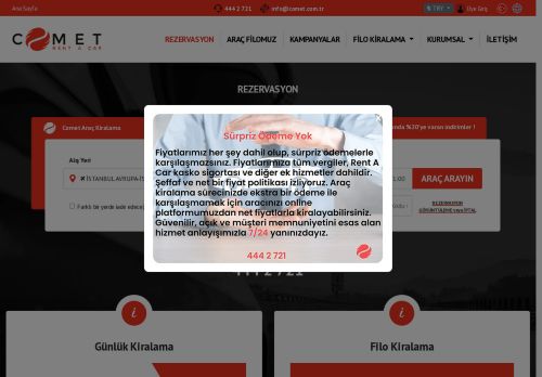Rent a Car Hizmeti Filo Kiralama |Comet Türkiye - Araç Kiralama