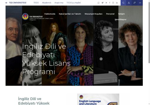 İngiliz Dili ve Edebiyatı Yüksek Lisans Programı | TED Üniversitesi
