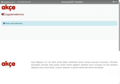 Akçe Bilgisayar Yazılım Servis ve Güvenlik sistemleri Ticaret Limited Şirketi