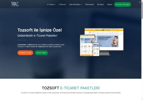 TozSoft E Ticaret Sitesi Yazılımları ve E-Ticaret Paketleri