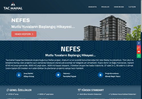 Mutlu Yuvaların Başlangıç Hikayesi - Tacmahal İnşaat