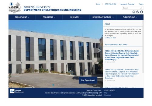 Deprem Mühendisliği Ana Bilim Dalı sitesine hoşgeldiniz | Deprem Mühendisliği Ana Bilim Dalı