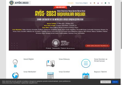 Yabancı Uyruklu Öğrenci Sınavı – Ankara Üniversitesi