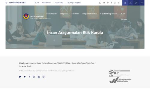 İnsan Araştırmaları Etik Kurulu | TED Üniversitesi
