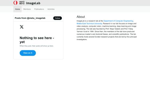 Homepage of the ImageLab at the Department of ComputerEngineering, Middle East Technical University