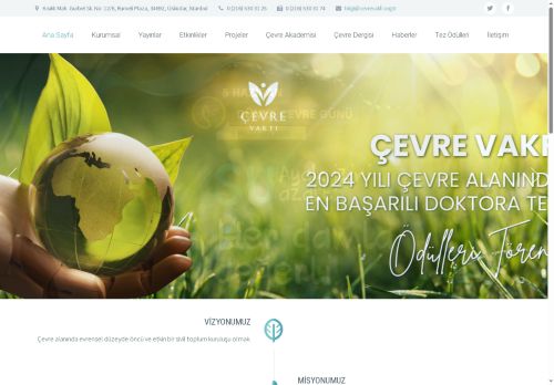 Çevre Vakfı’dan Çevre Alanında En Başarılı Doktora Tezlerine Ödül 2020 – Çevre Vakfı