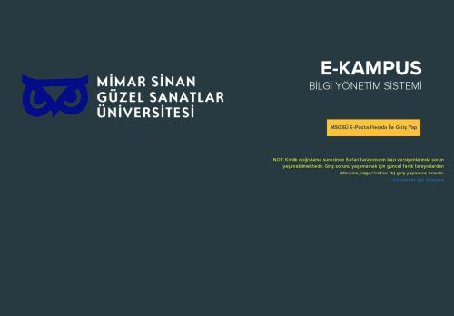 1- Giriş | E-Kampüs | MİMAR SİNAN GÜZEL SANATLAR ÜNİVERSİTESİ