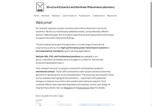 Structural Dynamics and Nonlinear Phenomena Laboratory