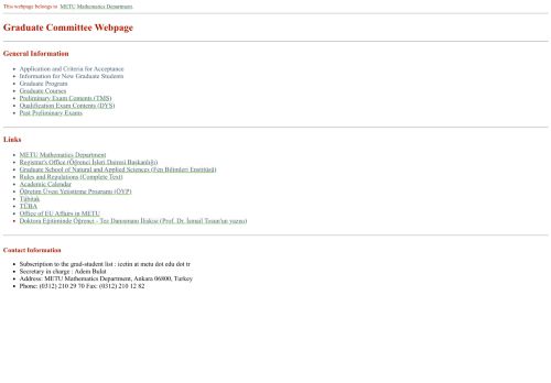 Graduate Committee Webpage