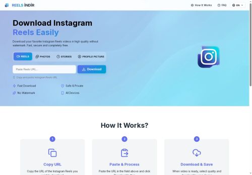 Ücretsiz, Hızlı ve Güvenli | REELSİNDİR.NET - Instagram Reels İndir