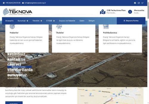 Elazığ Teknova OSB | Elazığ Teknova Organize Sanayi Bölgesi