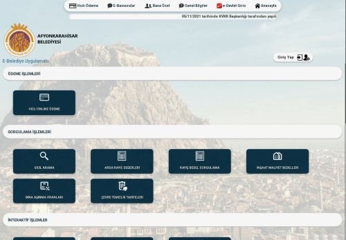 Sorgulama İşlemleri - Afyonkarahisar Belediyesi
