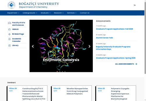 Kimya Bölümü sitesine hoşgeldiniz | Kimya Bölümü