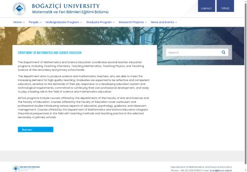 Matematik ve Fen Bilimleri Eğitimi Bölümü | Matematik ve Fen Bilimleri Eğitimi Bölümü