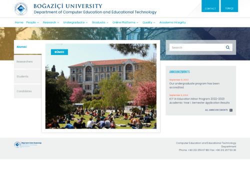 Bilgisayar ve Öğretim Teknolojileri Eğitimi Bölümü | Eğitim Teknolojisi Yüksek Lisans Programı Genel Bilgi