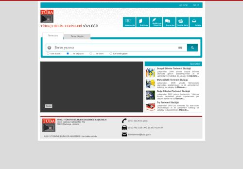 Türkçe Bilim Terimleri Sözlüğü - TÜBA