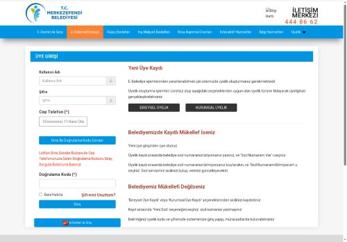 Merkezefendi Belediye Başkanlığı e-Belediye Hizmetleri