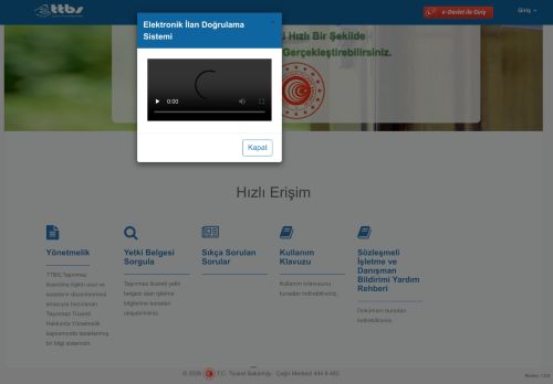 T.C. Ticaret Bakanlığı - TTBS