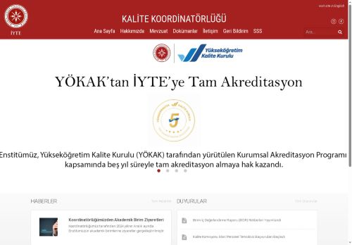 İYTE Kalite Koordinatörlüğü – İzmir Yüksek Teknoloji Enstitüsü | Izmir Institute of Technology