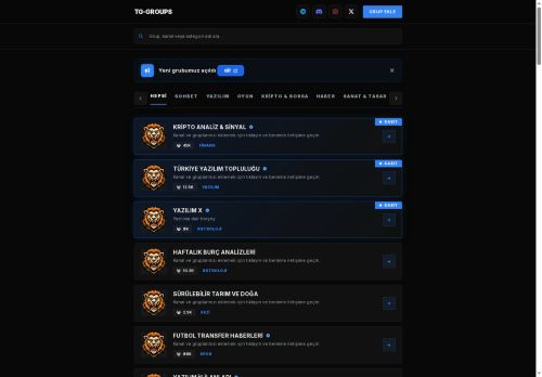 En Güncel Grup ve Kanallar - Telegram Grupları 2026