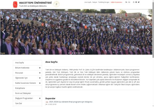 Türk Dili ve Edebiyatı Bölümü - Hacettepe Üniversitesi