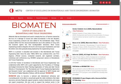 CENTER OF EXCELLENCE IN BIOMATERIALS AND TISSUE ENGINEERING | BIOMATEN | BIOMATEN