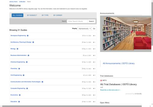 LibGuides at Middle East Technical University Library - Home