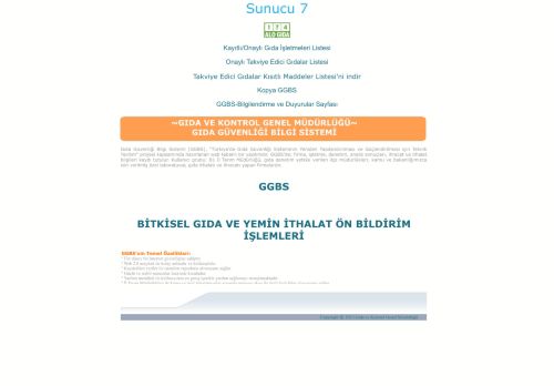 Gıda Güvenliği Bilgi Sistemi-Food Safety Information System