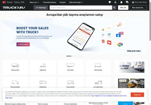 Truck1 Türkiye - Satılık el Kamyonlar ve İkinci Tarım Aletleri