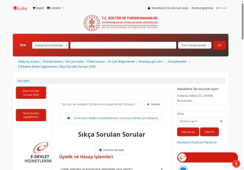 Kütüphaneler ve Yayımlar Genel Müdürlüğü katalog