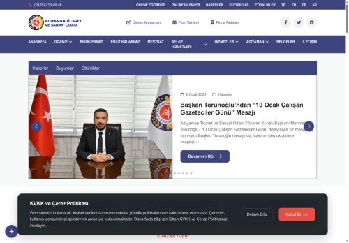Adıyaman TSO | Ticaret ve Sanayi Odası Resmi Web Sitesi