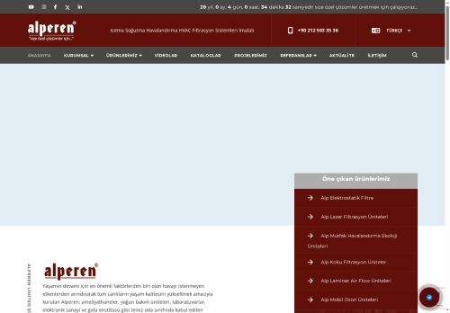 Alperen Mühendislik | +90 554 959 38 08 | İklimlendirme ve HVAC Filtre Sistemleri