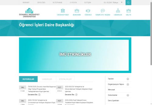 Öğrenci İşleri Daire Başkanlığı