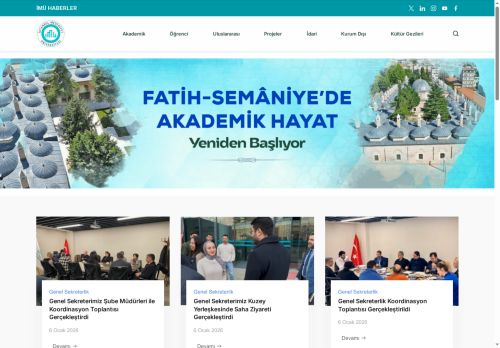 Fatih-Semâniye’de Akademik Hayat Yeniden Başlıyor – İMÜ Haberler
