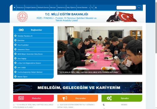 Fındıklı 15 Temmuz Şehitleri Mesleki ve Teknik Anadolu Lisesi - RİZE / FINDIKLI