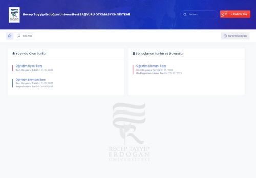 İlan ve Başvuru Otomasyonu | Giriş