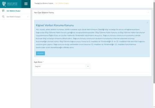 Geri Bildirim Oluştur | Paydaş Geri Bildirim Sistemi