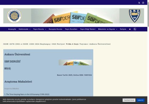 Siyasal Bilgiler Fakültesi – SBF Dergisi – Ankara Üniversitesi