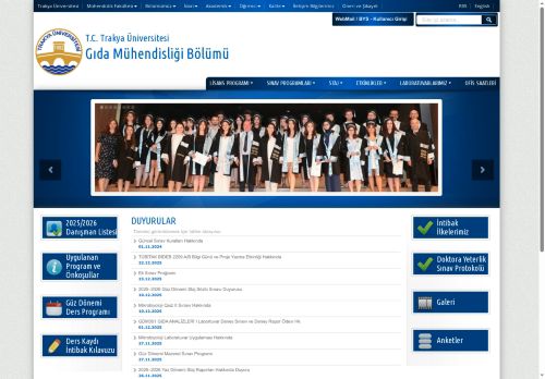 Gıda Mühendisliği Bölümü | T.C. Trakya Üniversitesi