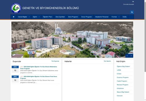 Anasayfa | GENETİK VE BİYOMÜHENDİSLİK BÖLÜMÜ