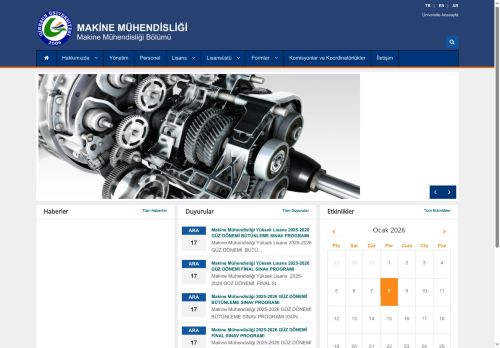 Anasayfa | Makine Mühendisliği Bölümü