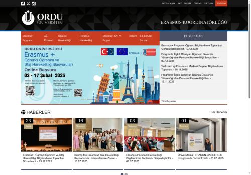T.C. Ordu Üniversitesi ERASMUS KOORDİNATÖRLÜĞÜ