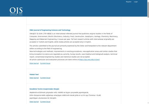 OMÜ Mühendislik Bilimleri ve Teknolojisi Dergisi